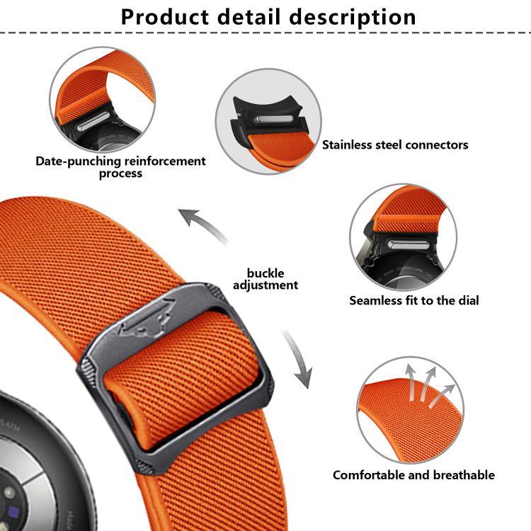 Kalebol ボタン伸縮ナイロンウォッチバンド、Samsung Galaxy Watch 5 Pro / 6 / 7 用