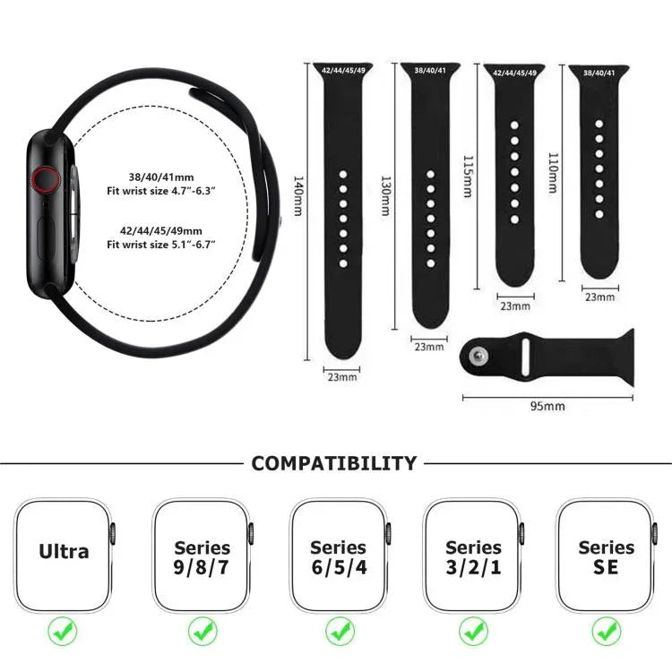 Kalebol リバースバックル シリコンウォッチバンド Apple Watch 46mm / 49mm / 45mm / 44mm用、Apple Watch 42mm / 41mm / 40mm / 38mm用