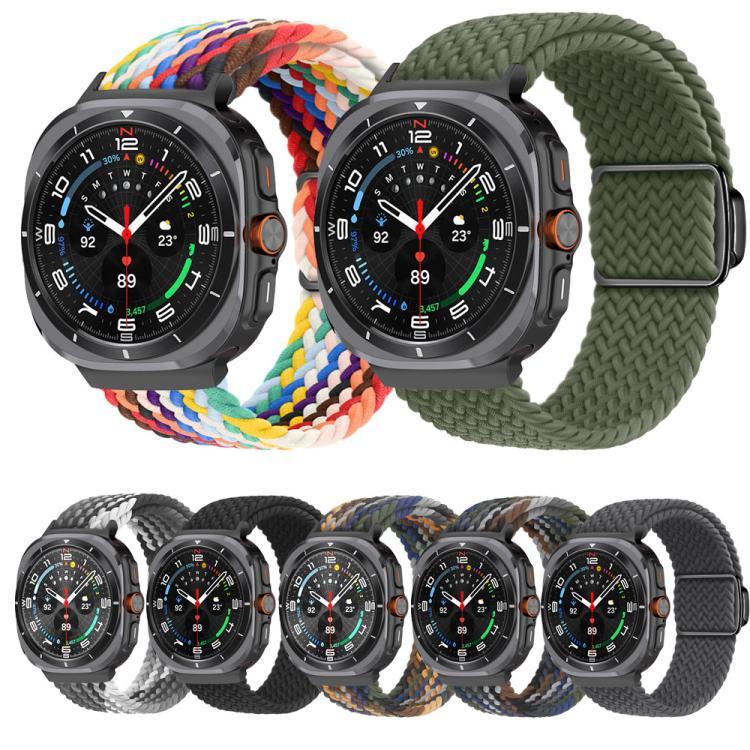 Kalebol 編みループマグネットブラックバックルウォッチバンド、Samsung Galaxy Watch Ultra 47mm / Ultra 2025 用