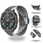 Kalebol 編みループマグネットブラックバックルウォッチバンド、Samsung Galaxy Watch Ultra 47mm / Ultra 2025 用