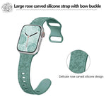 Kalebol 8字バックル ローズ型押しシリコンウォッチバンド Apple Watch 46mm / 49mm / 45mm / 44mm用、Apple Watch 42mm / 41mm / 40mm / 38mm用