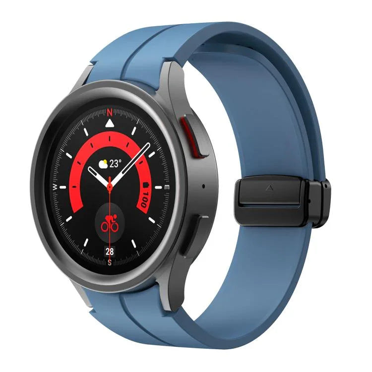 Kalebol 凹型折りたたみマグネットバックルシリコンストラップ、Samsung Galaxy Watch7 / 6 / 5 用