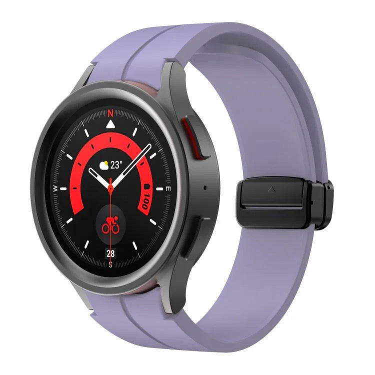 Kalebol 凹型折りたたみマグネットバックルシリコンストラップ、Samsung Galaxy Watch7 / 6 / 5 用