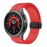 Kalebol 凹型折りたたみマグネットバックルシリコンストラップ、Samsung Galaxy Watch7 / 6 / 5 用