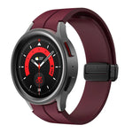 Kalebol 凹型折りたたみマグネットバックルシリコンストラップ、Samsung Galaxy Watch7 / 6 / 5 用