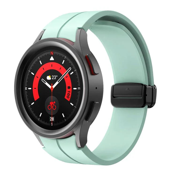 Kalebol 凹型折りたたみマグネットバックルシリコンストラップ、Samsung Galaxy Watch7 / 6 / 5 用