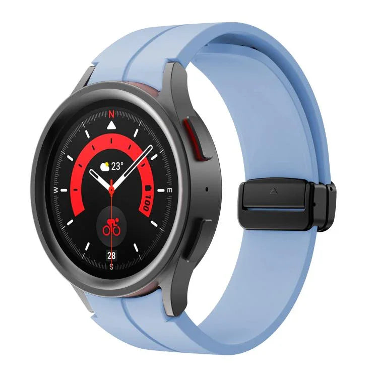 Kalebol 凹型折りたたみマグネットバックルシリコンストラップ、Samsung Galaxy Watch7 / 6 / 5 用