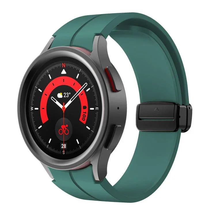 Kalebol 凹型折りたたみマグネットバックルシリコンストラップ、Samsung Galaxy Watch7 / 6 / 5 用