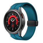 Kalebol 凹型折りたたみマグネットバックルシリコンストラップ、Samsung Galaxy Watch7 / 6 / 5 用