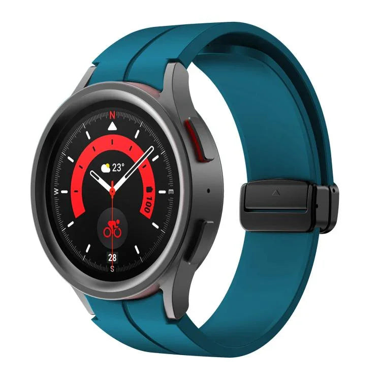 Kalebol 凹型折りたたみマグネットバックルシリコンストラップ、Samsung Galaxy Watch7 / 6 / 5 用