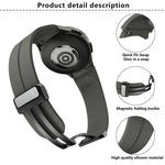 Kalebol 凹型折りたたみマグネットバックルシリコンストラップ、Samsung Galaxy Watch7 / 6 / 5 用