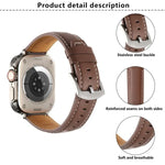 Kalebol 無地本革ウォッチバンド Apple Watch 46mm / 49mm / 45mm / 44mm用、Apple Watch 42mm / 41mm / 40mm / 38mm用