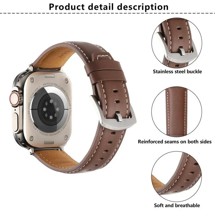 Kalebol 無地本革ウォッチバンド Apple Watch 46mm / 49mm / 45mm / 44mm用、Apple Watch 42mm / 41mm / 40mm / 38mm用