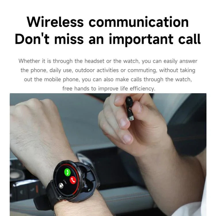 D11 1.46インチ 2イン1 Bluetoothイヤホン スマートウォッチ、Bluetooth通話 / NFC / 心拍数対応、D11（ブラック）、D11（グリーン）