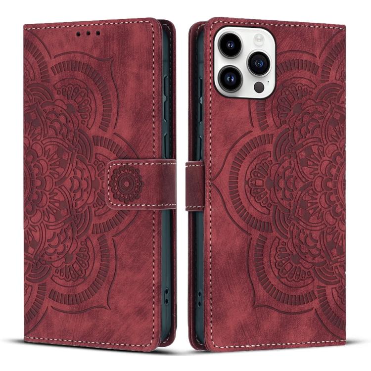 マンダラ型押しレトロフロストレザー スマホケース、iPhone 13 Pro Max 用、iPhone 13 Pro 用、iPhone 12 mini / 13 mini 用、iPhone 12 / 12 Pro 用、iPhone 12 Pro Max 用、iPhone 11 Pro Max 用、iPhone 11 用、iPhone 11 Pro 用、iPhone X / XS 用