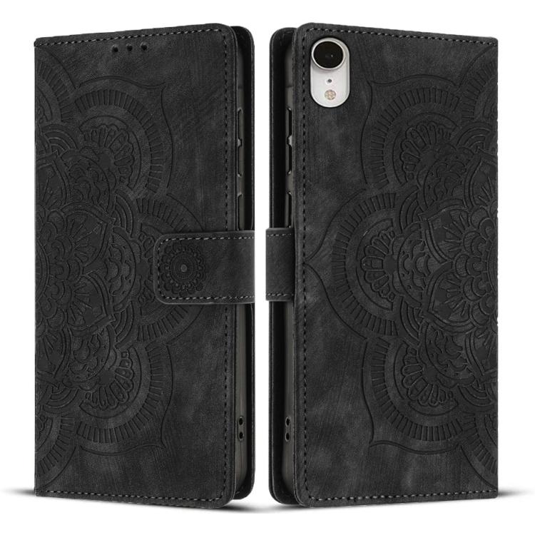 マンダラ型押しレトロフロストレザー スマホケース、iPhone XR 用、iPhone XS Max 用、iPhone 7 Plus / 8 Plus 用