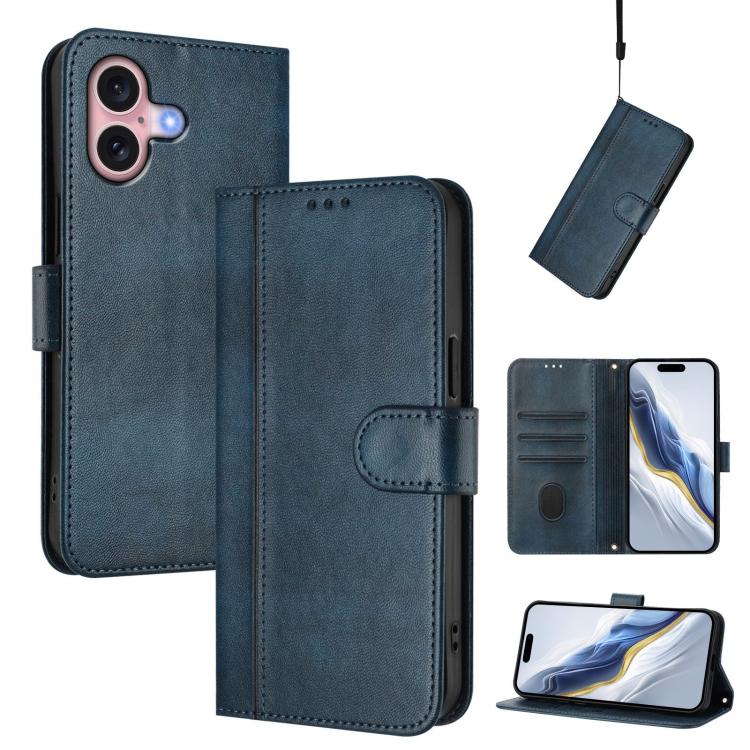ラインスプライシングバックルレトロレザースマホケース、iPhone 16 Pro用、iPhone 16 Plus用、iPhone 16用、iPhone 15 Pro Max用、iPhone 15 Pro用、iPhone 15 Plus用