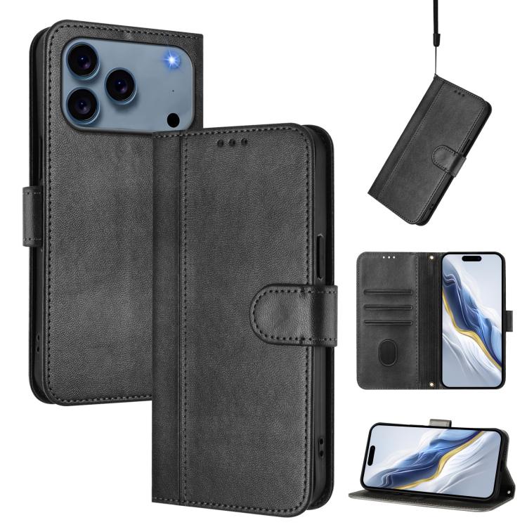 ラインスプライシングバックル レトロレザー スマホケース、iPhone 17e / 16e 用、iPhone 17 Pro Max 用、iPhone 17 Pro 用、iPhone 17 用、iPhone Air 用、iPhone 16 Pro Max 用