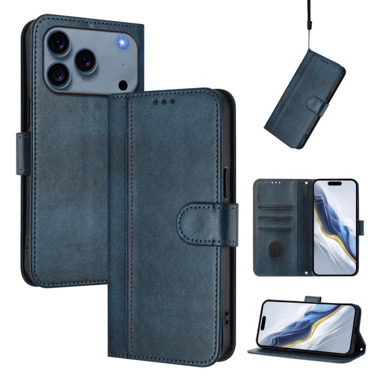 ラインスプライシングバックル レトロレザー スマホケース、iPhone 17e / 16e 用、iPhone 17 Pro Max 用、iPhone 17 Pro 用、iPhone 17 用、iPhone Air 用、iPhone 16 Pro Max 用