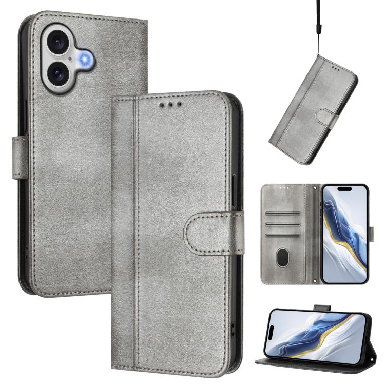 ラインスプライシングバックル レトロレザー スマホケース、iPhone 17e / 16e 用、iPhone 17 Pro Max 用、iPhone 17 Pro 用、iPhone 17 用、iPhone Air 用、iPhone 16 Pro Max 用