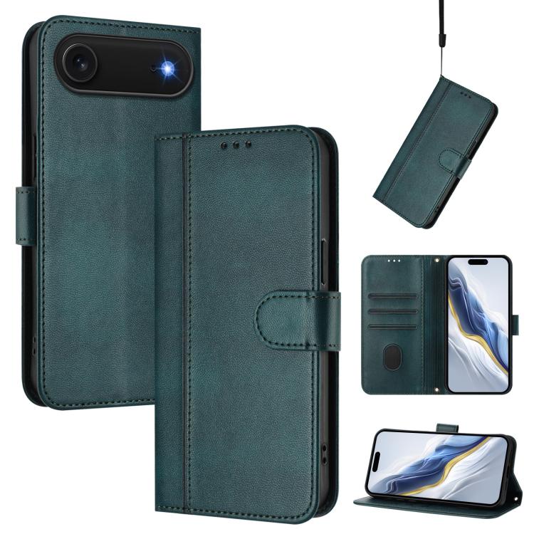 ラインスプライシングバックル レトロレザー スマホケース、iPhone 17e / 16e 用、iPhone 17 Pro Max 用、iPhone 17 Pro 用、iPhone 17 用、iPhone Air 用、iPhone 16 Pro Max 用