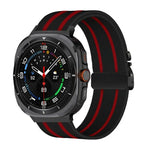 パラシュートバックルストライプナイロン伸縮編みウォッチバンド、Samsung Galaxy Watch Ultra 47mm / Ultra 2025 用