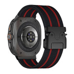 パラシュートバックルストライプナイロン伸縮編みウォッチバンド、Samsung Galaxy Watch Ultra 47mm / Ultra 2025 用