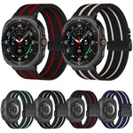 パラシュートバックルストライプナイロン伸縮編みウォッチバンド、Samsung Galaxy Watch Ultra 47mm / Ultra 2025 用