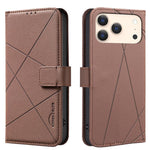 幾何学模様 RFID レザー スマホケース、iPhone 16e / 17e 用、iPhone 17 Pro Max 用、iPhone 17 Pro 用、iPhone 17 用、iPhone Air 用、iPhone 16 Pro Max 用、iPhone 16 Pro 用、iPhone 16 Plus 用