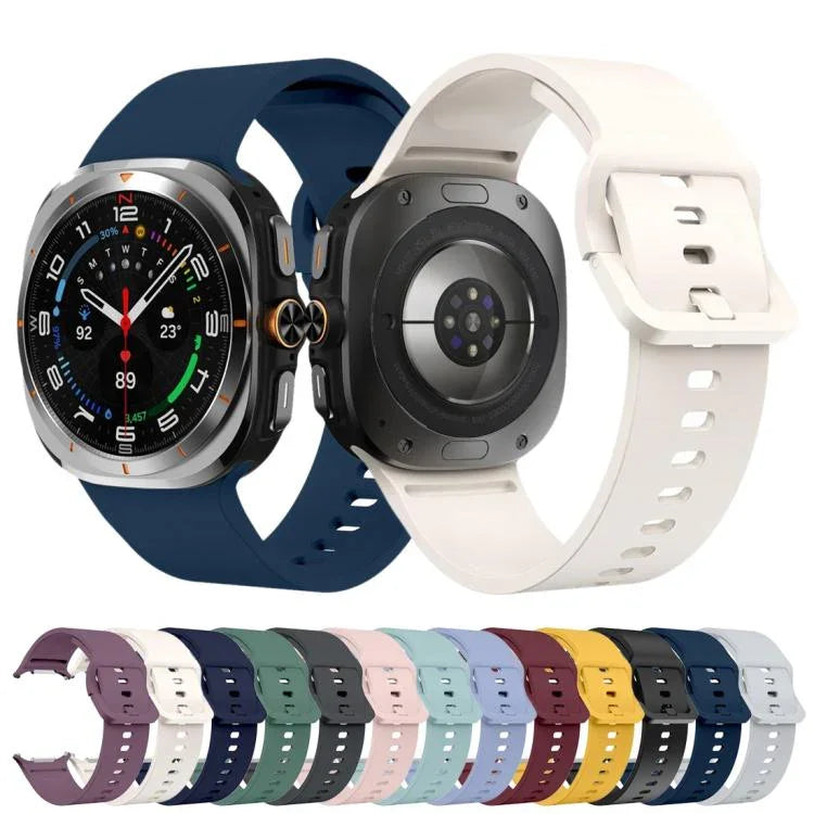 Solid Color Colorful Buckle Silicone Watch Band, For Samsung Galaxy Watch Ultra 47mm / Ultra 2025