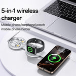 Yesido DS29 5-in-1 折りたたみワイヤレス充電器 電話・時計・イヤホン対応 DS29