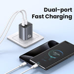 USAMS CC306 T66 45W デュアルUSB-C / Type-C GaN急速充電器、USプラグ、CC306