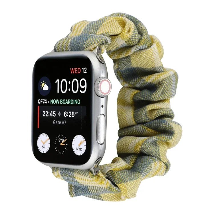 JK制服スタイル布＋ステンレススチールウォッチリストストラップ、Apple Watch Series 7 45mm / 6 & SE & 5 & 4 44mm / 3 & 2 & 1 42mm用、Apple Watch Series 7 41mm / 6 & SE & 5 & 4 40mm / 3 & 2 & 1 38mm用