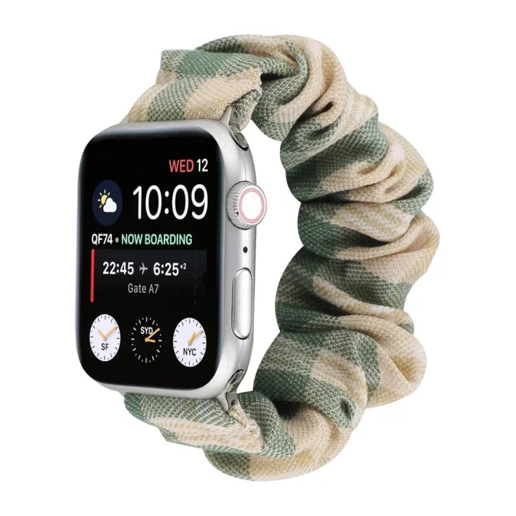 JK制服スタイル布＋ステンレススチールウォッチリストストラップ、Apple Watch Series 7 45mm / 6 & SE & 5 & 4 44mm / 3 & 2 & 1 42mm用、Apple Watch Series 7 41mm / 6 & SE & 5 & 4 40mm / 3 & 2 & 1 38mm用
