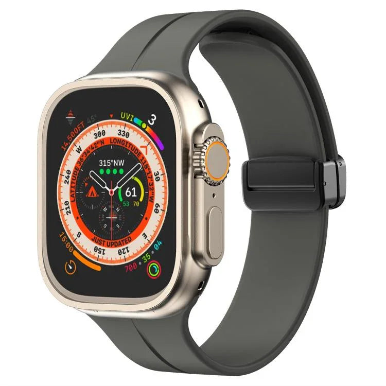 xDfind 無地マグネティックバックルシリコンウォッチバンド、Apple Watch 46mm / 49mm / 45mm / 44mm用、Apple Watch 42mm / 41mm / 40mm / 38mm用