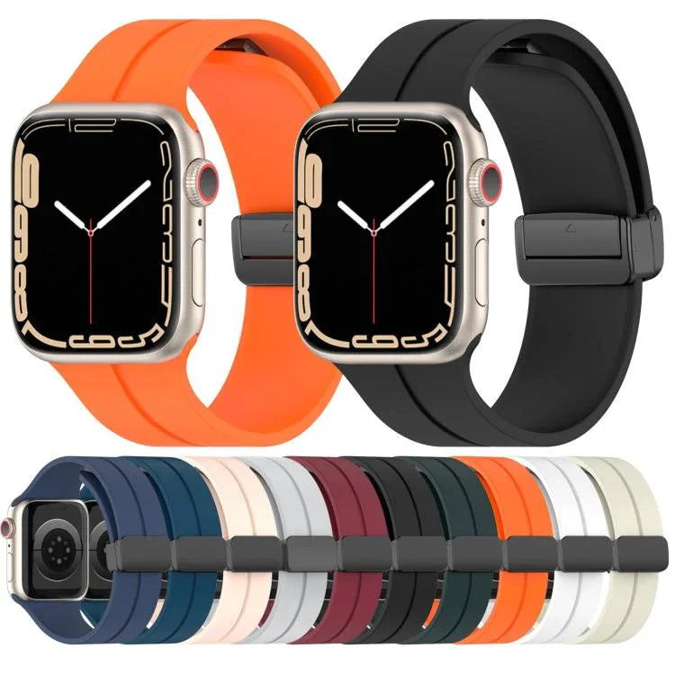 xDfind 無地マグネティックバックルシリコンウォッチバンド、Apple Watch 46mm / 49mm / 45mm / 44mm用、Apple Watch 42mm / 41mm / 40mm / 38mm用