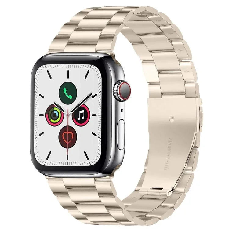 xDfind スリービーズフォールドバックルステンレススチールウォッチバンド、Apple Watch 46mm / 49mm / 45mm / 44mm用、Apple Watch 42mm / 41mm / 40mm / 38mm用