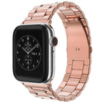 xDfind スリービーズフォールドバックルステンレススチールウォッチバンド、Apple Watch 46mm / 49mm / 45mm / 44mm用、Apple Watch 42mm / 41mm / 40mm / 38mm用