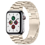 xDfind スリービーズフォールドバックルステンレススチールウォッチバンド、Apple Watch 46mm / 49mm / 45mm / 44mm用、Apple Watch 42mm / 41mm / 40mm / 38mm用