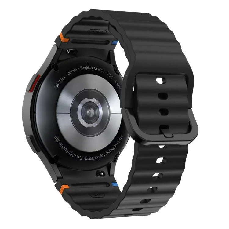 xDfind ウェービーグレインステッチカラフルバックルシリコンウォッチバンド、Samsung Galaxy Watch FE / 7 / 6 / 5 / 4用