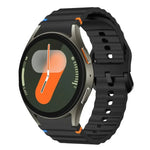 xDfind ウェービーグレインステッチカラフルバックルシリコンウォッチバンド、Samsung Galaxy Watch FE / 7 / 6 / 5 / 4用
