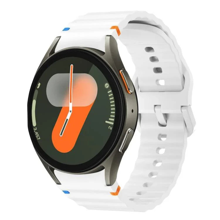 xDfind ウェービーグレインステッチカラフルバックルシリコンウォッチバンド、Samsung Galaxy Watch FE / 7 / 6 / 5 / 4用