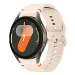 xDfind ウェービーグレインステッチカラフルバックルシリコンウォッチバンド、Samsung Galaxy Watch FE / 7 / 6 / 5 / 4用