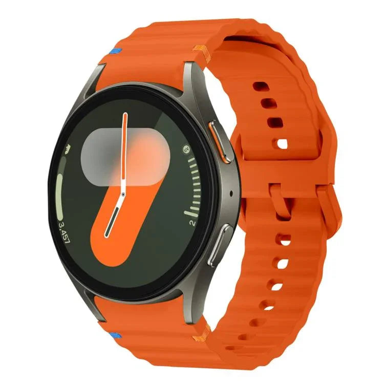 xDfind ウェービーグレインステッチカラフルバックルシリコンウォッチバンド、Samsung Galaxy Watch FE / 7 / 6 / 5 / 4用