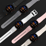 xDfind ウェービーグレインステッチカラフルバックルシリコンウォッチバンド、Samsung Galaxy Watch FE / 7 / 6 / 5 / 4用