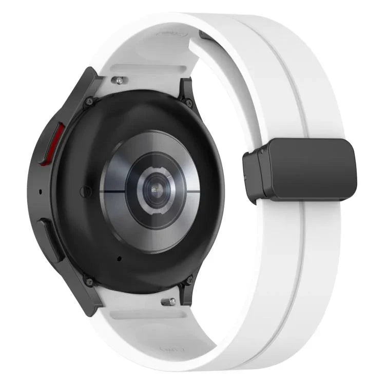 xDfind フォールドマグネティックブラックバックルシリコンウォッチバンド、Samsung Galaxy Watch7 / FE / 6 / 5 / 4用