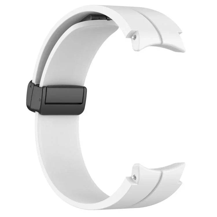 xDfind フォールドマグネティックブラックバックルシリコンウォッチバンド、Samsung Galaxy Watch7 / FE / 6 / 5 / 4用
