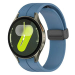 xDfind フォールドマグネティックブラックバックルシリコンウォッチバンド、Samsung Galaxy Watch7 / FE / 6 / 5 / 4用