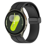 xDfind フォールドマグネティックブラックバックルシリコンウォッチバンド、Samsung Galaxy Watch7 / FE / 6 / 5 / 4用