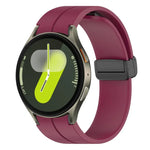 xDfind フォールドマグネティックブラックバックルシリコンウォッチバンド、Samsung Galaxy Watch7 / FE / 6 / 5 / 4用